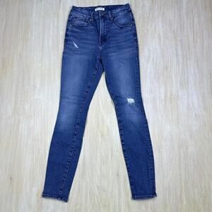 Good American Good Waist Distressed Skinny Stretch Slim Denim Jeans GW113T 4/27